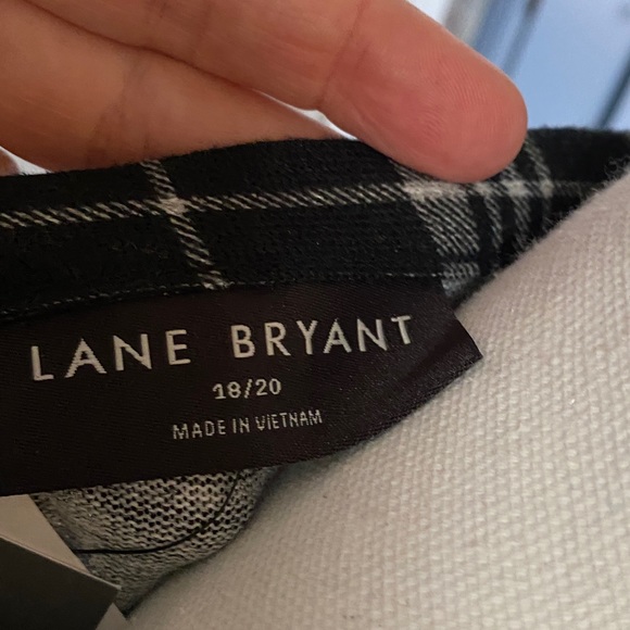 Lane Bryant plaid babydoll top, size 18-20, swing collection, black&white(NWT) - Picture 7 of 12